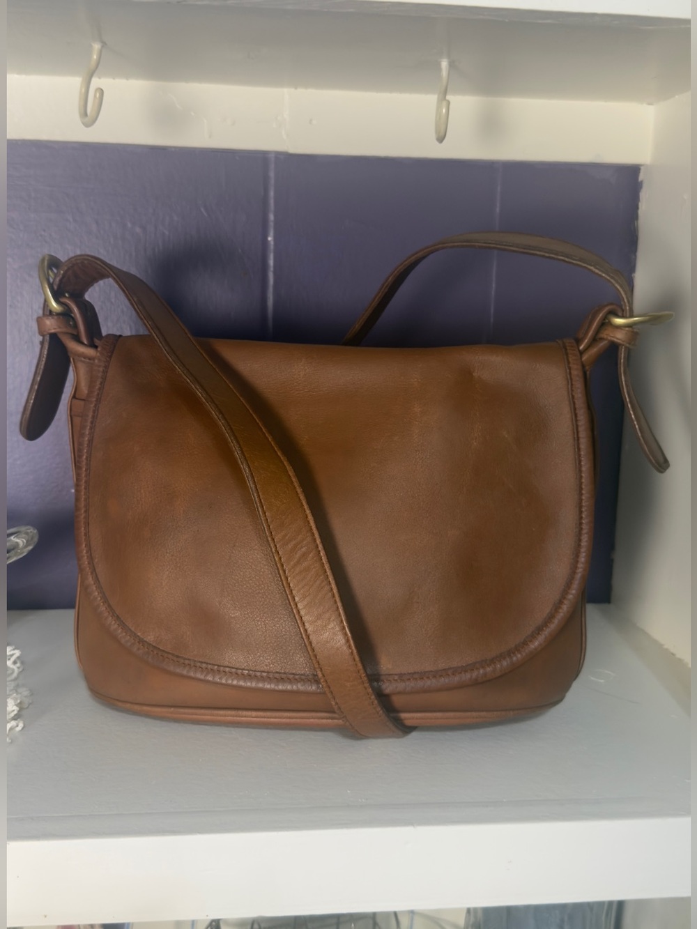 Authentic vintage Coach Fletcher glove tanned leather crossbody saddle bag